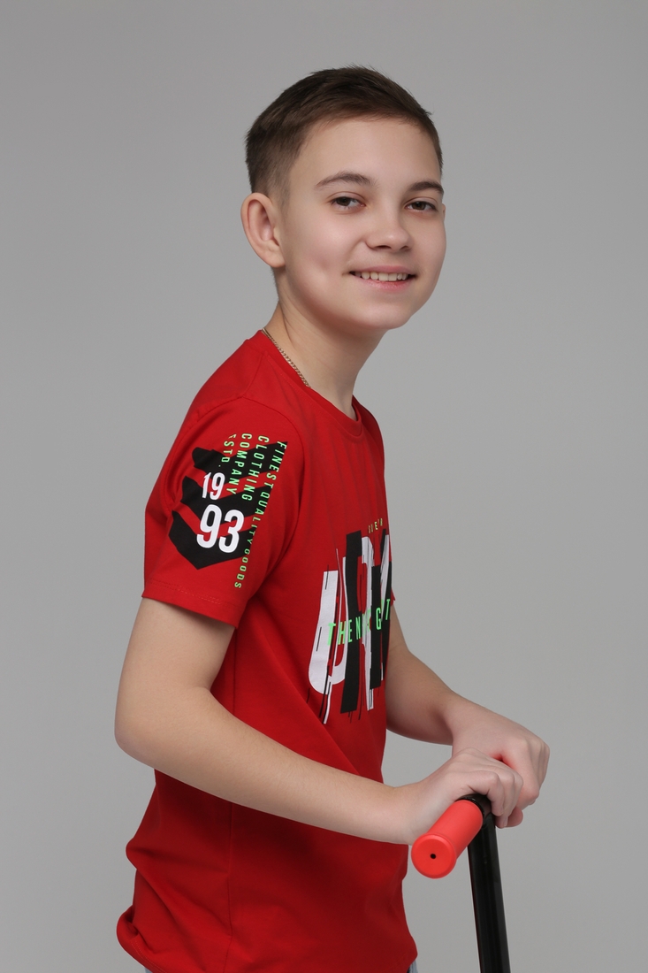 Фото Футболка с принтом для мальчика Ecrin 9040 152 см Красный (2000989460312S)