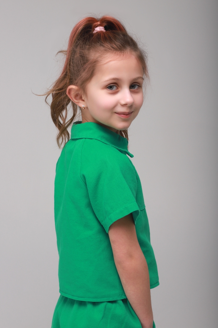 Фото Костюм для девочки (рубашка+шорты) Cemix 4222-2 122 см Зеленый (2000989429166S)