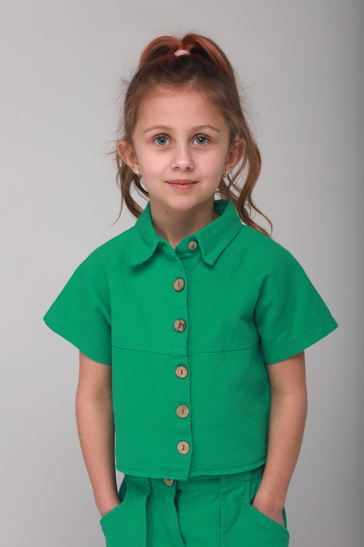 Фото Костюм для дівчинки (сорочка+шорти) Cemix 4222-2 122 см Зелений (2000989429166S)