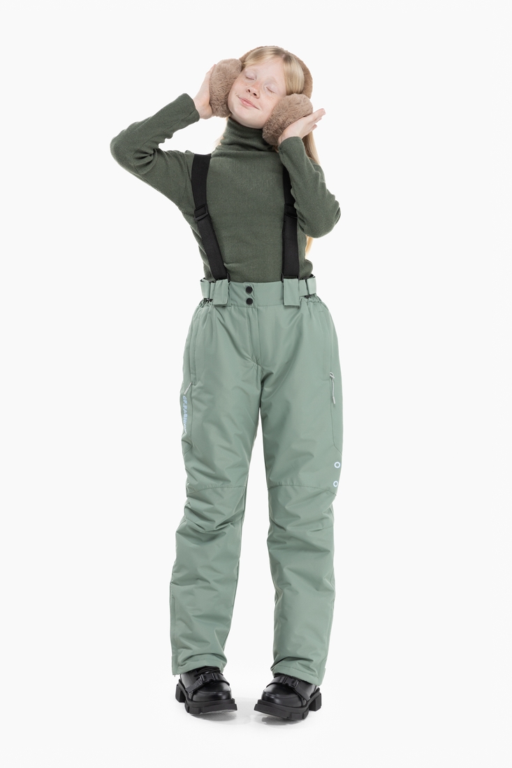 Фото Штани на шлейках для дівчинки A-29 164 см М'ятний (2000989626848W)