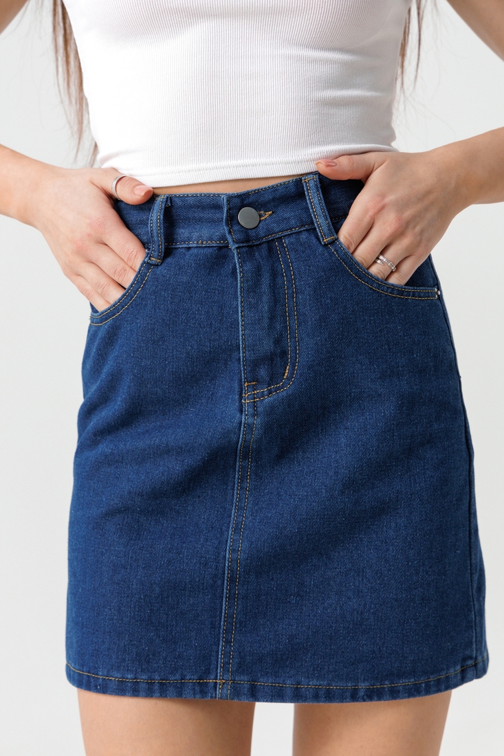 Фото Спідниця джинсова жіноча 001 XL Синій (2000990376916S)
