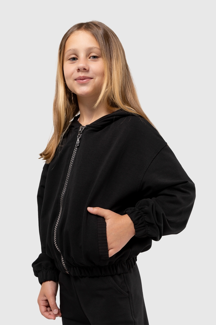 Фото Спортивний костюм для дівчинки (кофта, штани) Viollen 2176 164 см Чорний (2000989944928D)