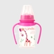 Пляшка кругла Lindo LI146 з силіконовою соскою Рожевий (2000990122544) Фото 1 з 4