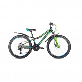 Фото Велосипед NITRO DISK24 Черно-зеленый с синим (2000904048458)