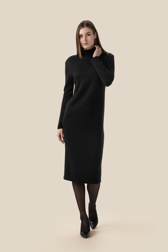 Фото Платье-свитер однотонное женское LAWA WTC02347 2XL Черный (2000990235206D)(LW)