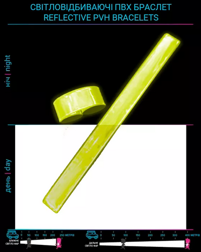 Фото Світловідбивачі Slap браслети з оксамитовою підкладкою 3*34 см LM-0016-yellownologo Жовтий (2000989326366)