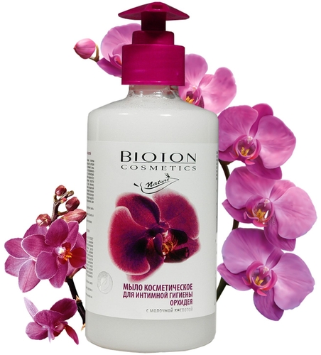Фото Мило косметичне для інтимної гігієни з молочною кислотою-орхидея BIOTON ТМ "Nature",300 мл (4823097600030)