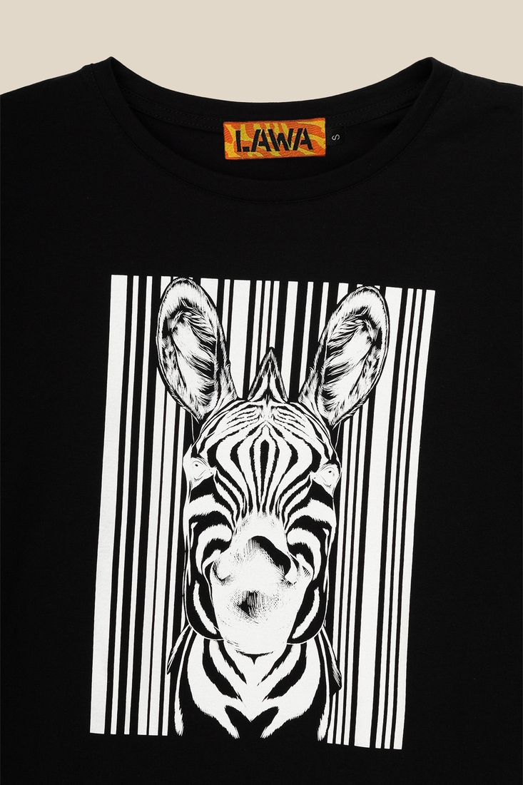 Фото Футболка з принтом жіноча LAWA CTM P-WB02319 "Black Zebra" S Чорний (2000989924869S)(LW)