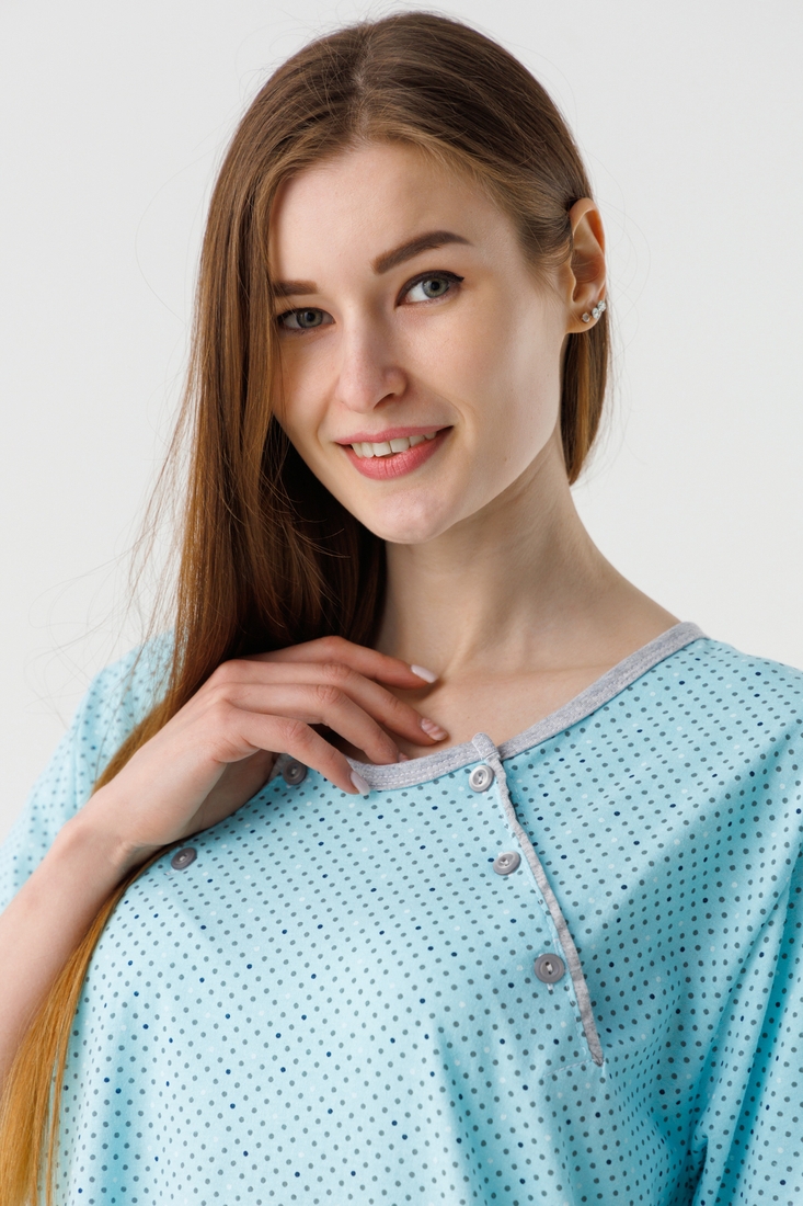 Фото Комплект халат+рубашка женский Sevgi 679 XL Серо-голубой (2000990512680A)