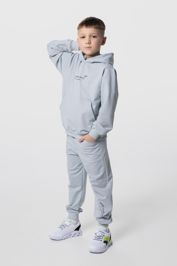Фото Костюм для хлопчика (худі+штани) Ecrin 2501 140 см Сірий (2000990222824D)