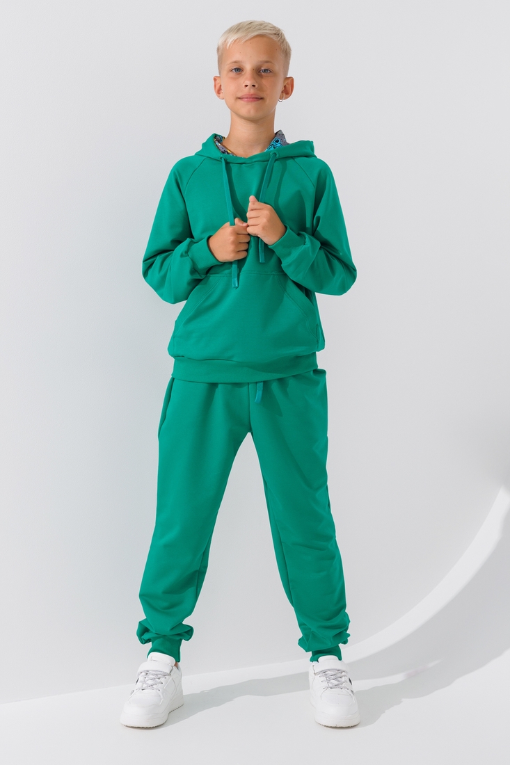 Фото Костюм худі+штани дитячий Dinomin DM2401-1 164 см Зелений (2000990558244D)
