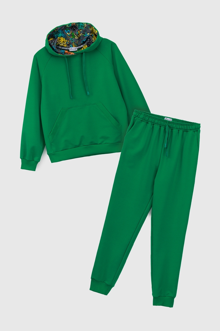 Фото Костюм худи+штаны детский Dinomin DM2401-1 164 см Зеленый (2000990558244D)