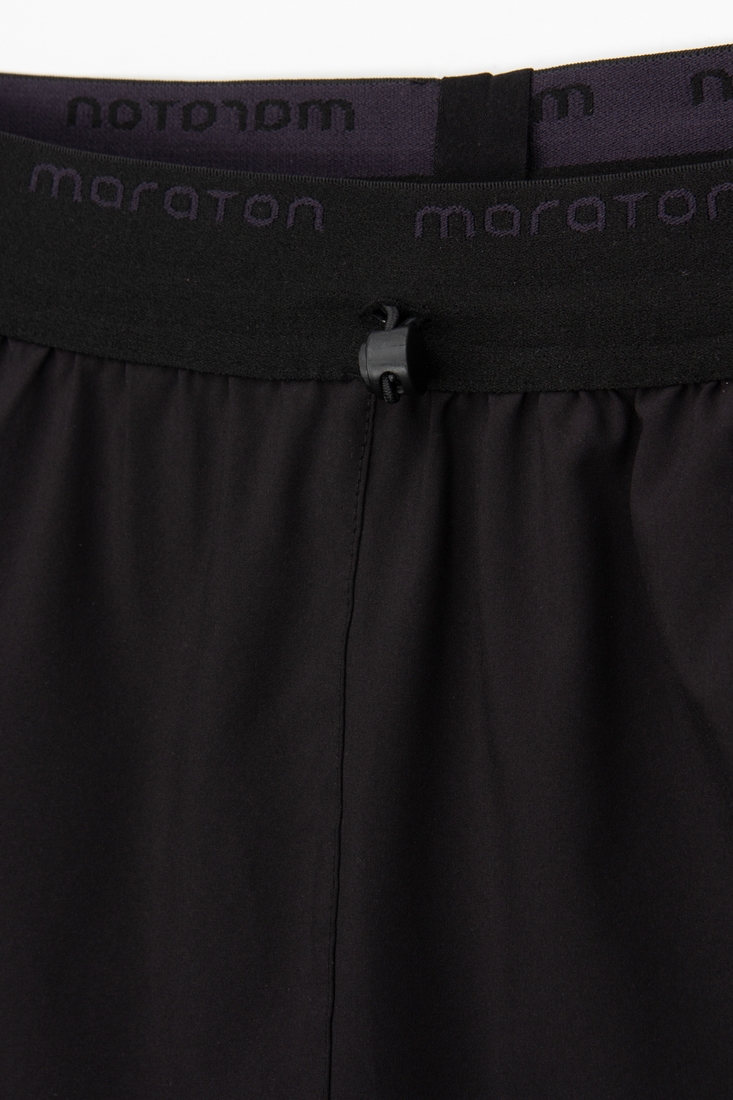 Фото Шорты-лосины однотонные фитнес мужские Maraton 2321989 M Черный (2000989508885А)