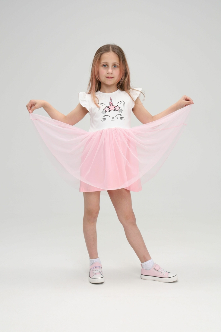 Фото Платье для девочки Breeze 1395 с принтом 116 см Розовый (2000989654735S)