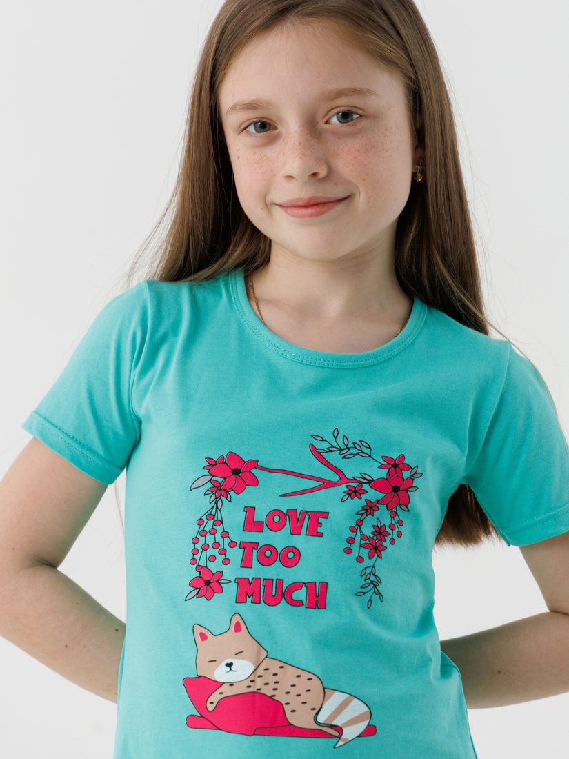 Фото Ночная рубашка для девочки Mini Moon 6391 158-164 см Бирюзовый (2000990526861A)