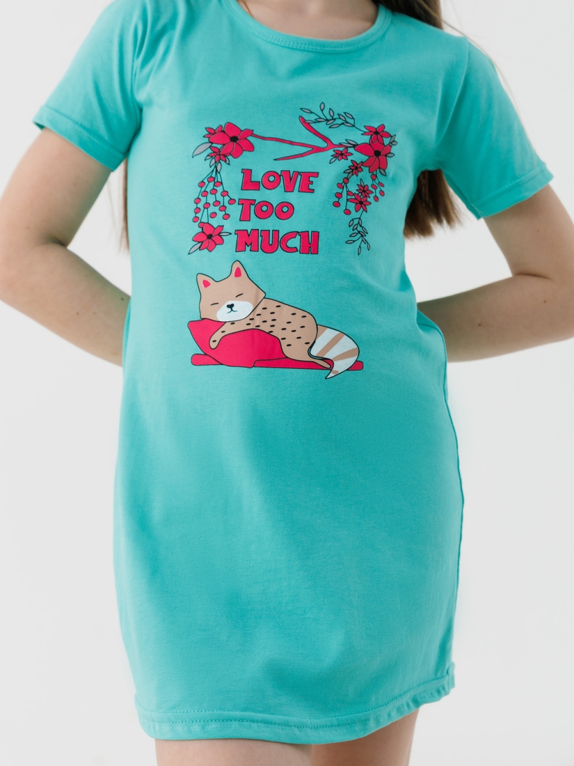 Фото Нічна сорочка для дівчинки Mini Moon 6391 158-164 см Бірюзовий (2000990526861A)