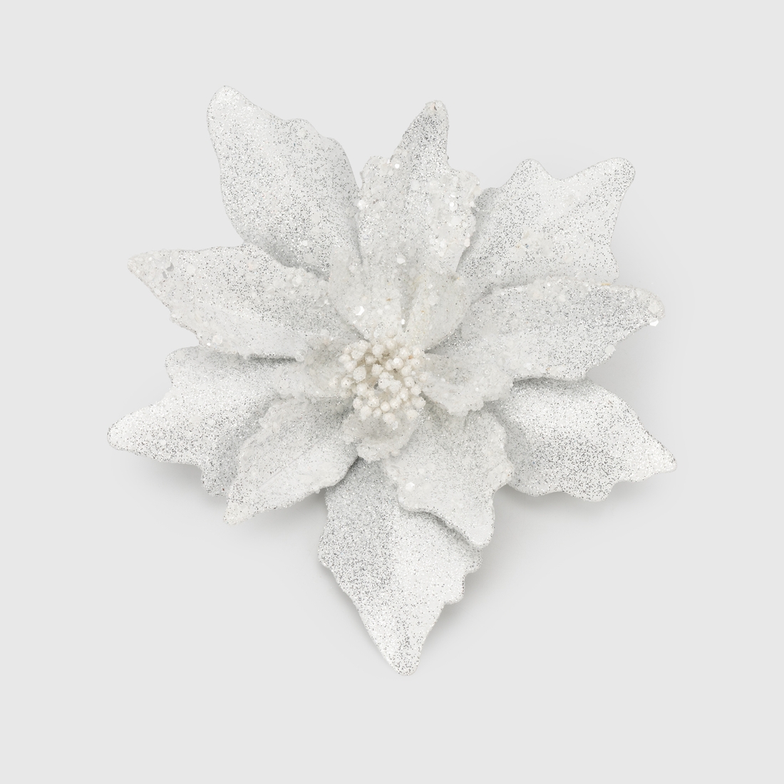 Фото Новорічна прикраса "Квітка мала" Dashuri 10 см Білий (2000990125675)(NY)