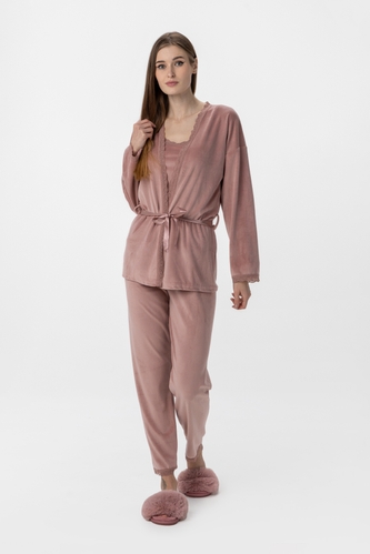 Фото Комплект халат+пижама женский Mihra 13402-1 2XL Пудровый (2000990159861A)