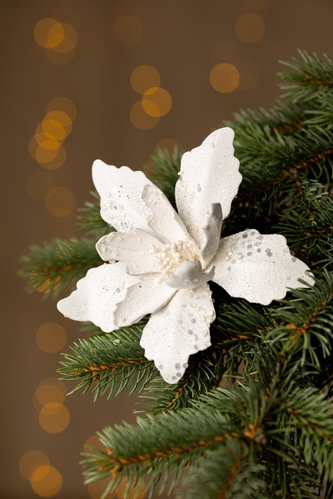 Фото Новогоднее украшение "Цветок малый" Dashuri 10 см Белый (2000990125675)(NY)