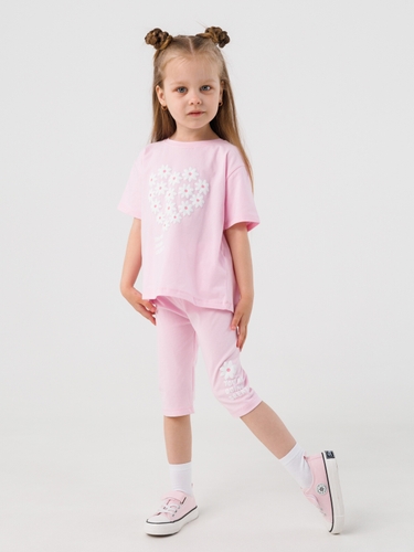 Фото Костюм футболка+капри для девочки Atabey 10504.0 110 см Розовый (2000990478146S)
