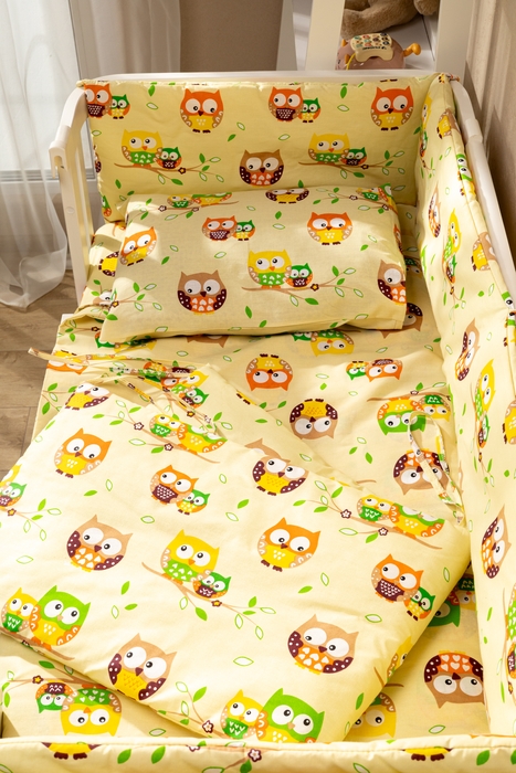 Бортики подушки в детскую кроватку - Мудрая сова – купить в Киеве и Украине | цены и отзывы