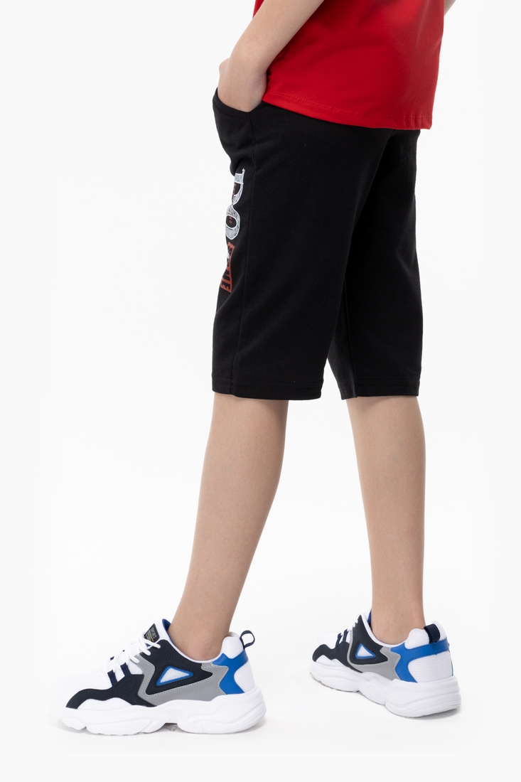 Фото Капри спортивные с принтом для мальчика Pitiki 5711 152 см Черный (2000989839033S)