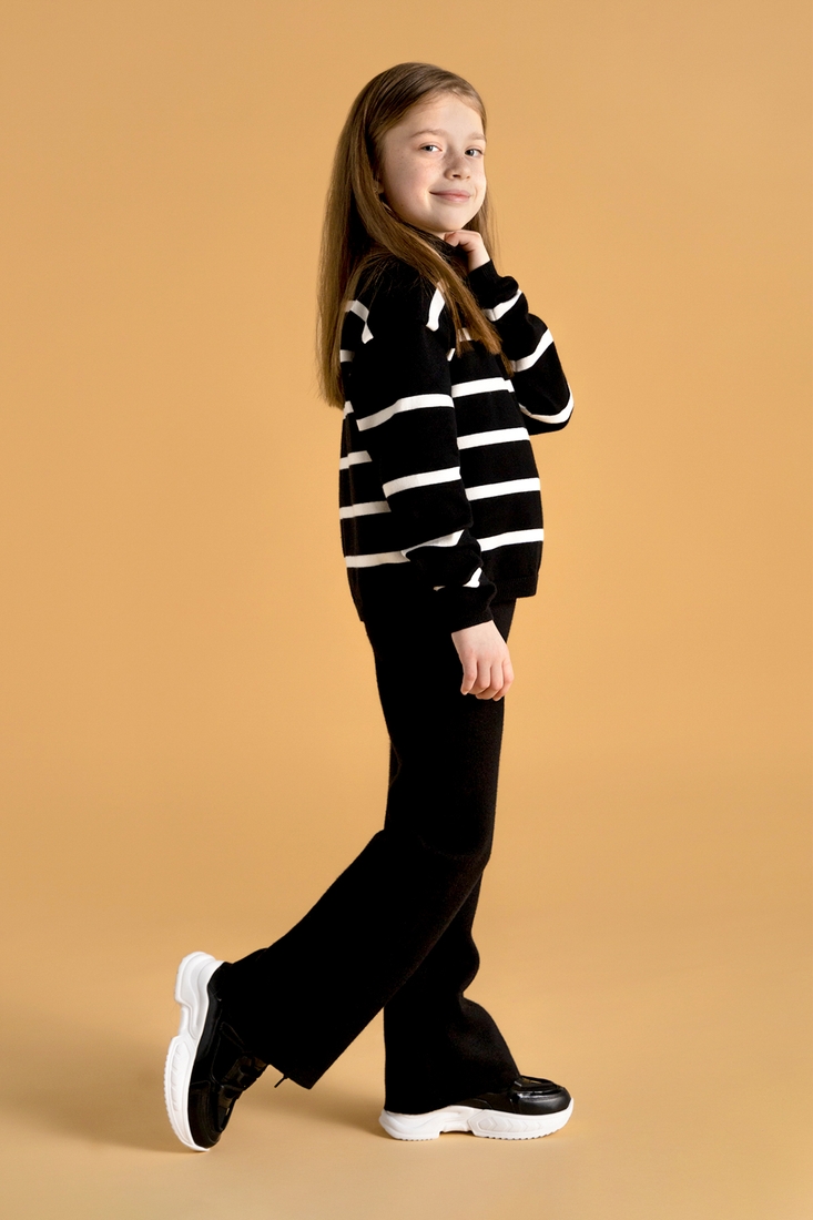 Фото Костюм для девочки (свитшот+палаццо) Lizi 23004 152 см Черно-белый (2000990031136D)