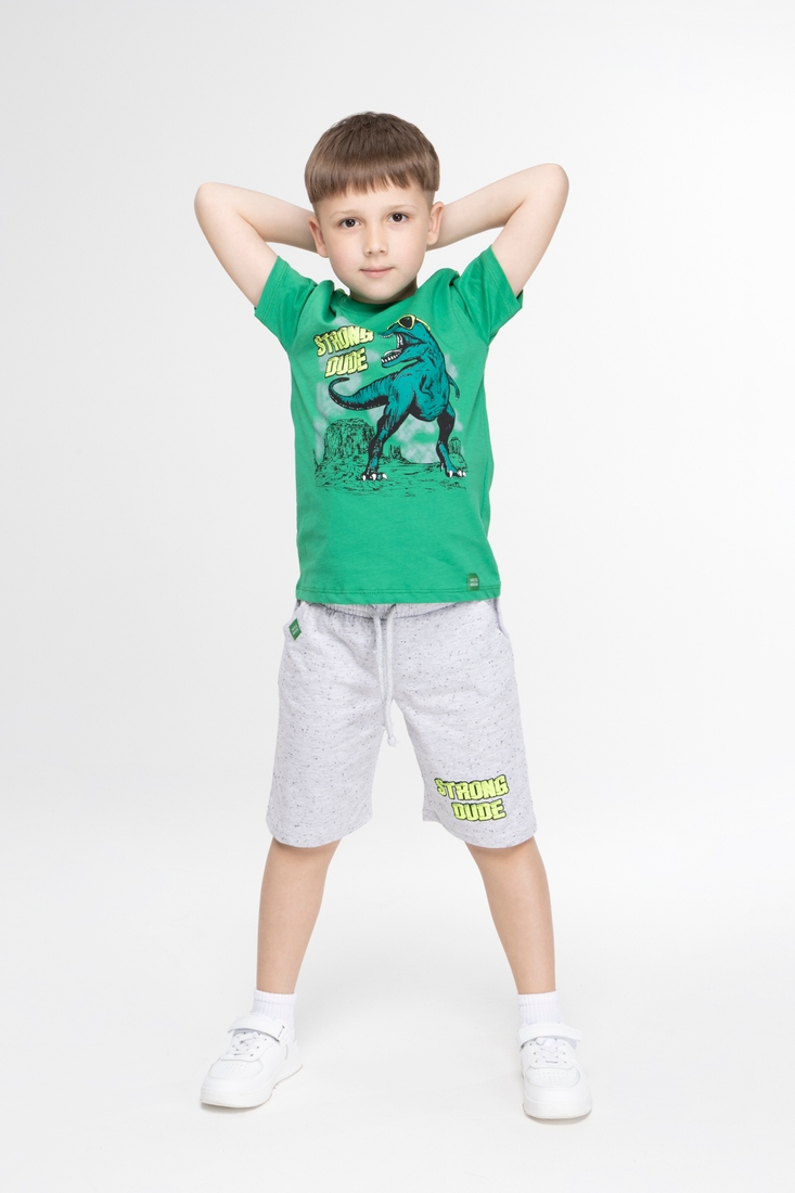 Фото Костюм для мальчика Hees HS-78 футболка + шорты 128 см Зеленый (2000989622666S)