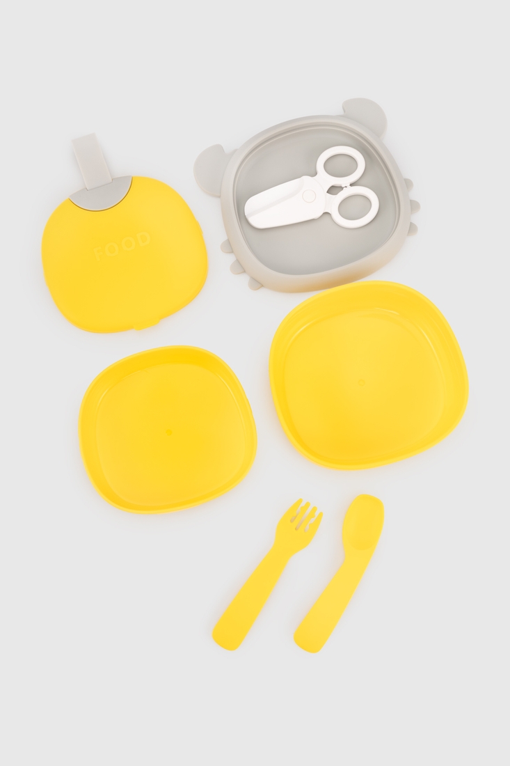 Фото Набор детской силиконовой посуды wo di WD5298 Желтый (2000990385758)
