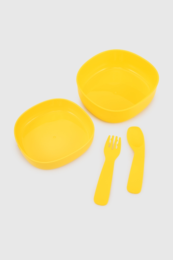 Фото Набір дитячого силіконового посуду wo di WD5298 Жовтий (2000990385758)
