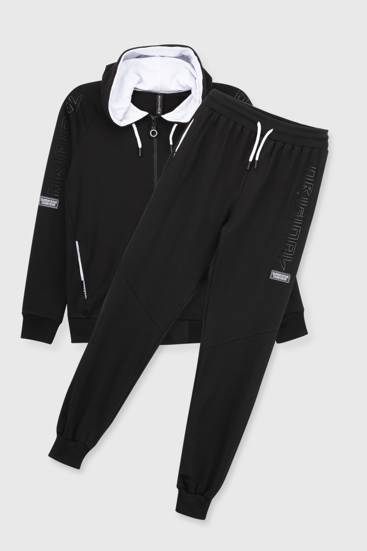 Фото Спортивний костюм (кофта, штани) для хлопчика YESMINA 4042 164 см Чорний (2000989929697D)