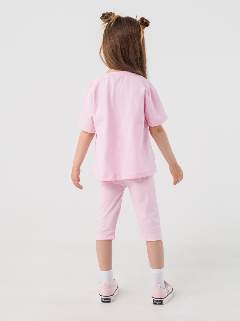 Фото Костюм футболка+капрі для дівчинки Atabey 10504.0 110 см Рожевий (2000990478146S)