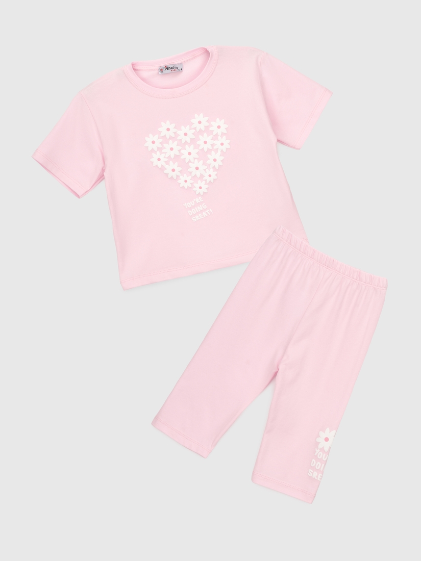 Фото Костюм футболка+капри для девочки Atabey 10504.0 92 см Розовый (2000990477767S)