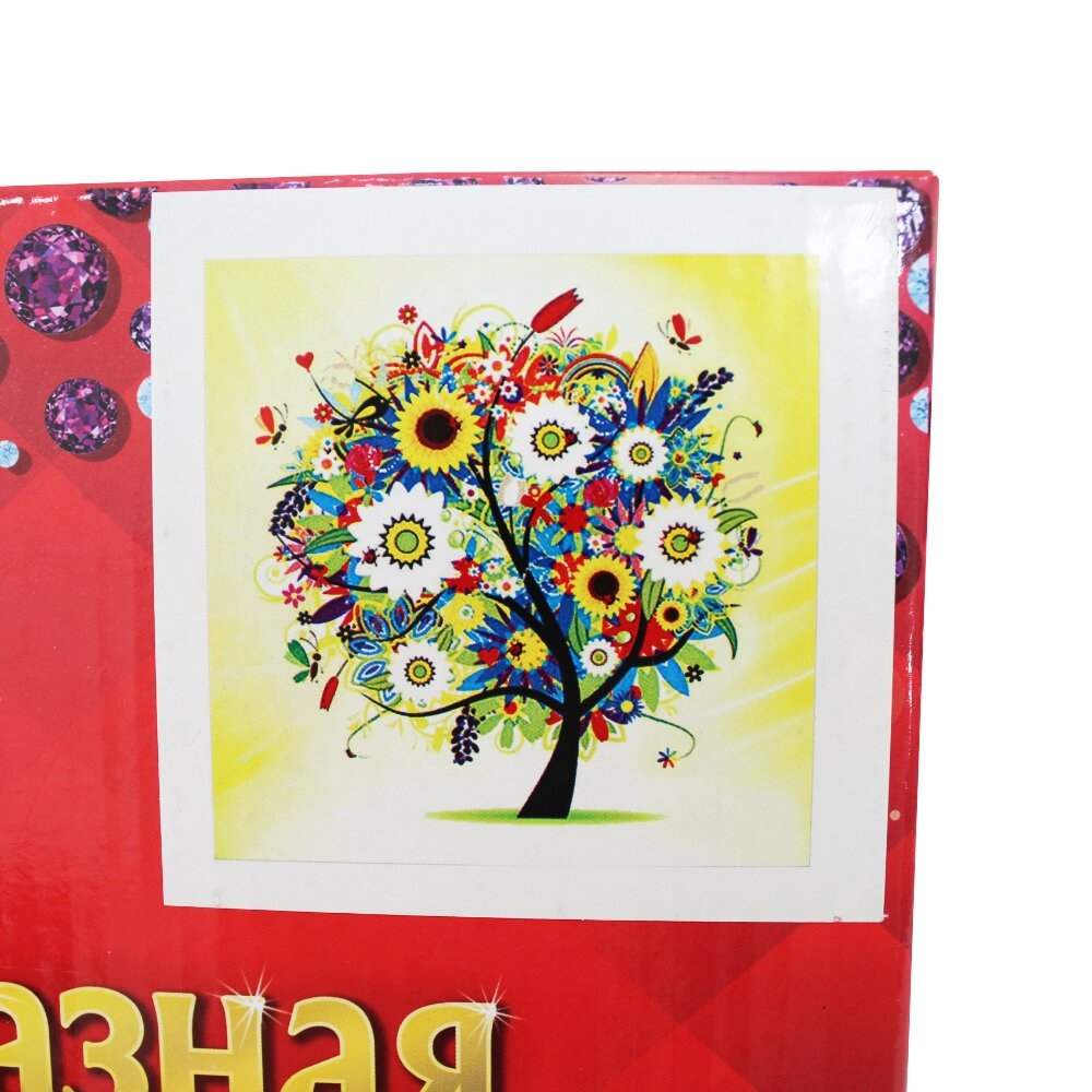 Фото Набор для творчества DIY Алмазная мозаика на подрамнике 20х20 Дерево цветущее (2000903595786)