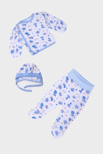 Фото Костюм (розпашенка,повзунки, шапка) для малюків 62 см Блакитний (2000989557647D)