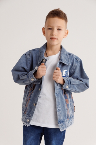 Фото Куртка джинсовая для мальчика 23712 128 см Голубой (2000990306654D)