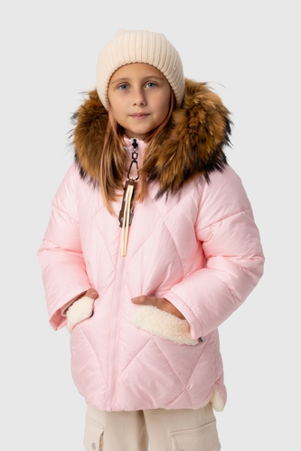 Фото Куртка зимова для дівчинки Feiying J-10 140 см Рожевий (2000989629740W)