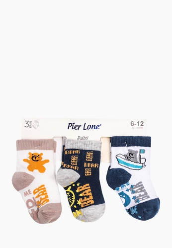 Фото Шкарпетки для хлопчиків,0-6 місяців. Pier Lone P-490 Різнокольоровий (3 шт набір) (2000904212835A)