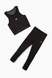 Фітнес костюм однотонний (топ+лосини) жіночий Speed Life SB-0769 S Чорний (2000989492849A) Фото 16 з 25
