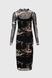 Сукня з візерунком жіноча Noa Noa 9907 M/L Чорний (2000990401892D) Фото 8 з 12