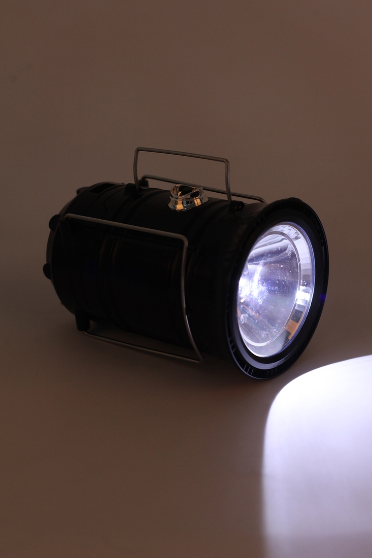 Фото Кемпинговый LED фонарь, Черный MH-5800T с USB аккумуляторный с солнечной панелью MH-5800T (2000989474265)