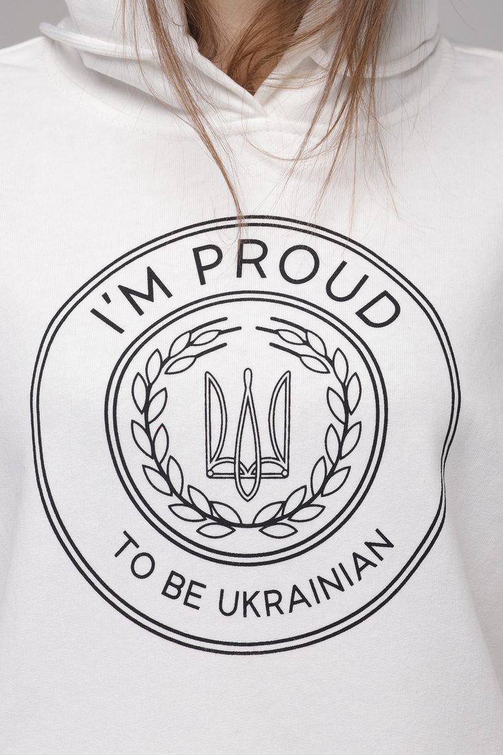 Фото Худі патріотичний "I'm proud to be ukrainian" Kuzey 1029 L Білий (2000989314097W)