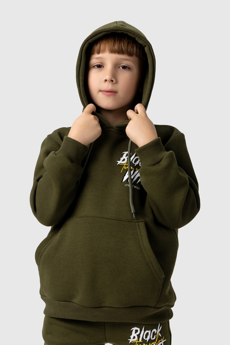 Фото Костюм для хлопчика (худі+штани) Ecrin 2025 116 см Хакі (2000990230744W)