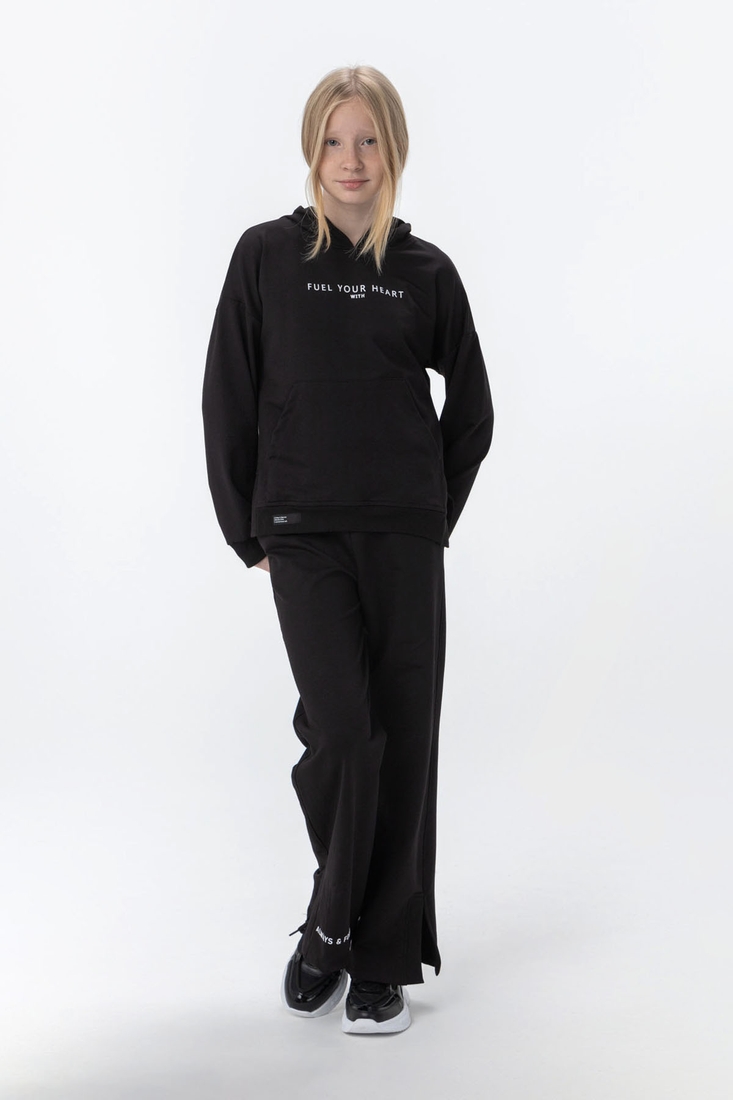 Фото Костюм (худі+штани) для дівчинки Viollen 2192 128 см Чорний (2000990147721D)