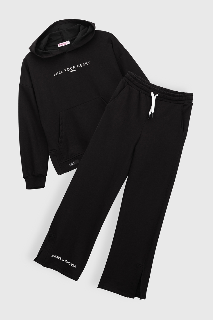 Фото Костюм (худи+штаны) для девочки Viollen 2192 164 см Черный (2000990147769D)
