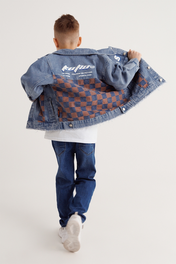 Фото Куртка джинсова для хлопчика 23712 128 см Блакитний (2000990306654D)