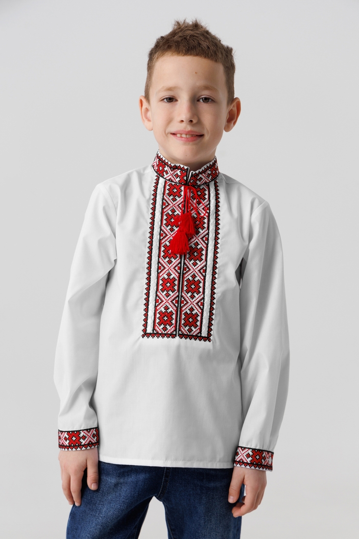 Фото Рубашка вышиванка для мальчика КОЗАЧЕК ОРЕСТ 122 см Красный (2000990029881D)