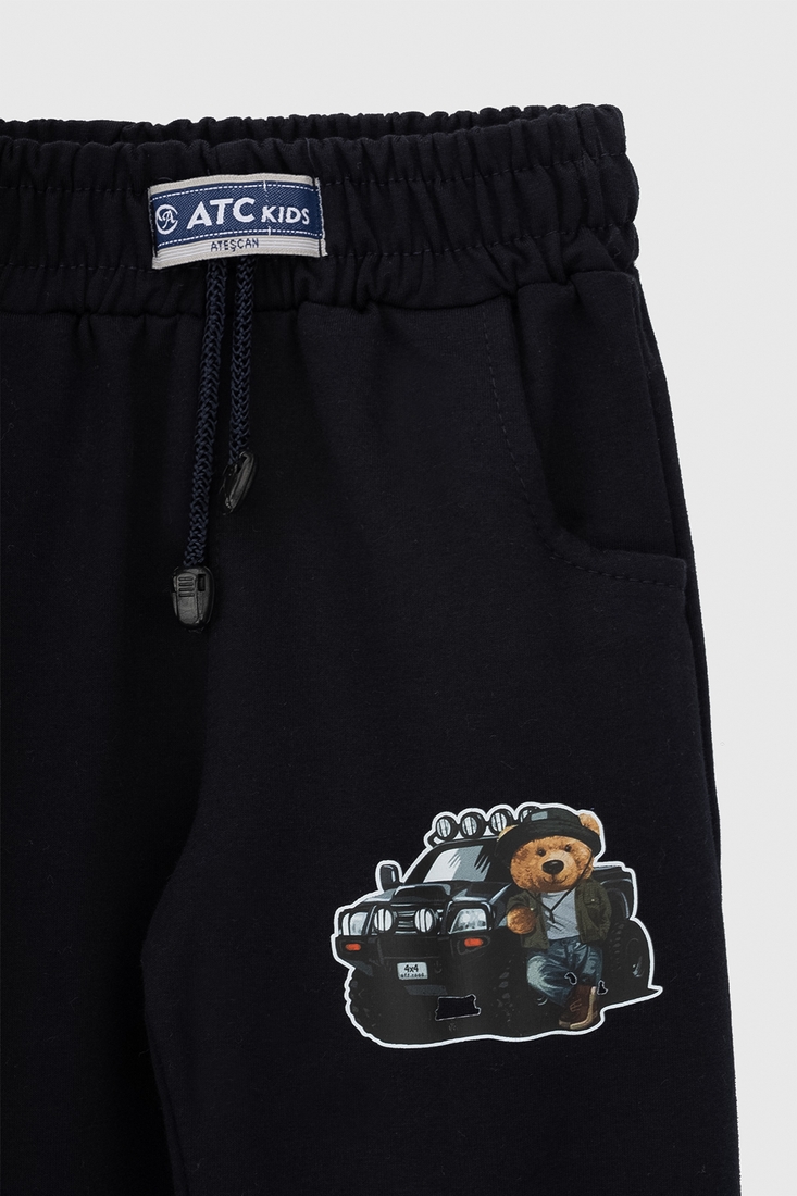 Фото Спортивные штаны с принтом для мальчика Atescan 804 98 см Темно-синий (2000990131409D)