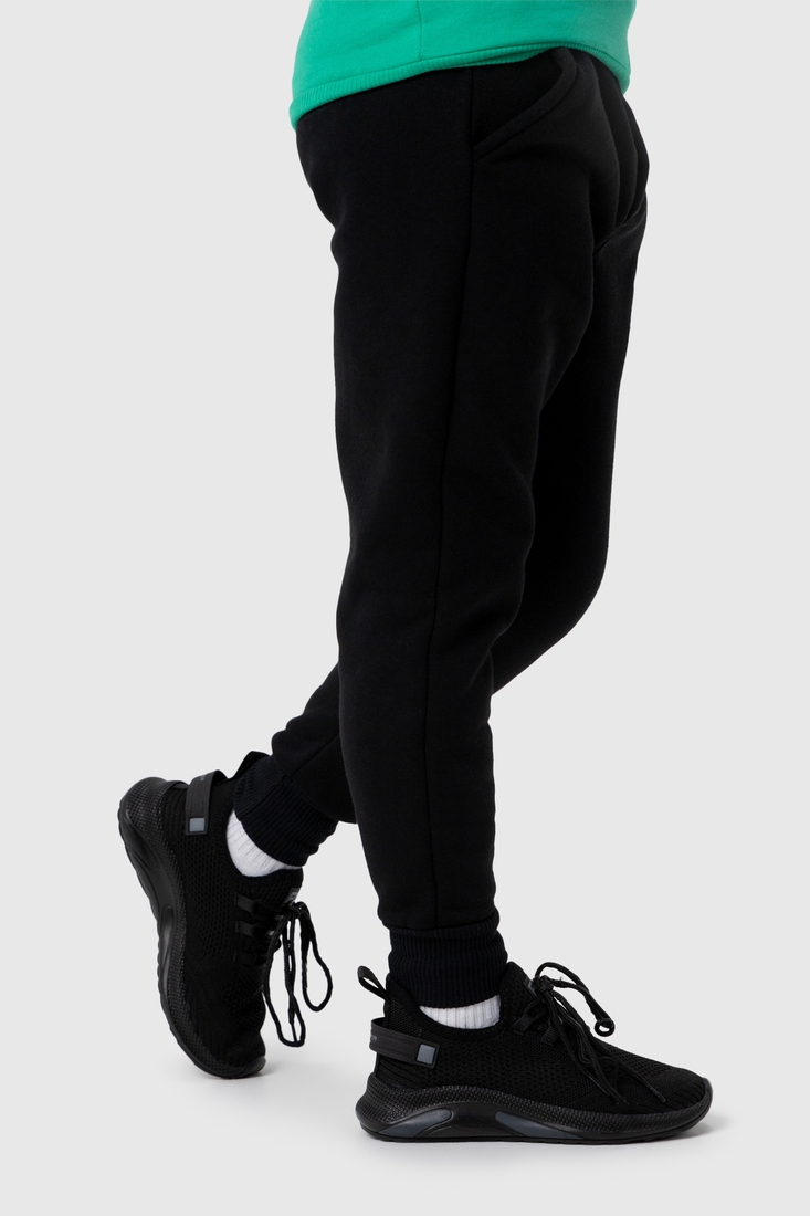 Фото Спортивні штани з принтом для хлопчика Pitiki 2001-1 128 см Чорний (2000990094339W)