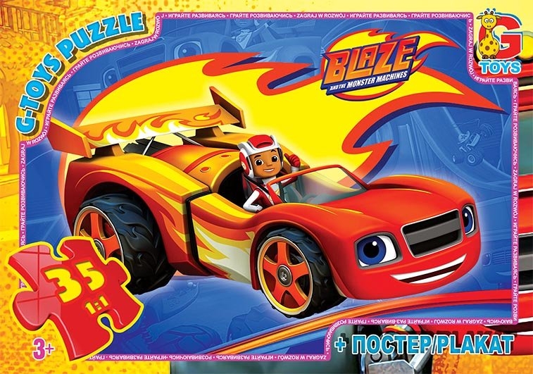 Пазлы ТМ "G-Toys" из серии "Blaze" (Блейз), 35 элементов ZE021 (4824687639850)